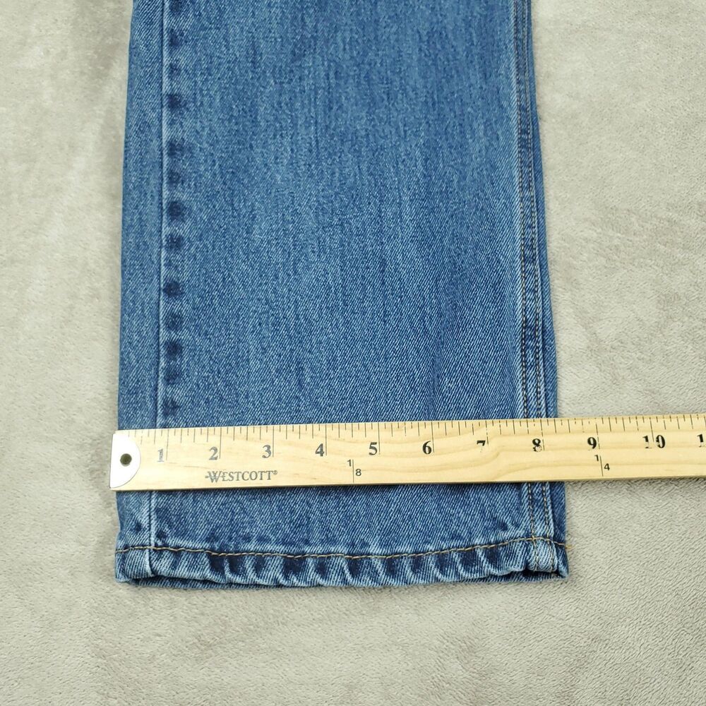 Levis 505 Jeans Mens 36x30 Blue Medium Wash Regular Straight Denim Pants Casual - Picture 11 of 16